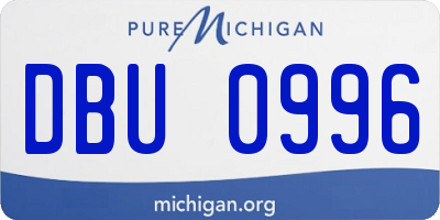 MI license plate DBU0996