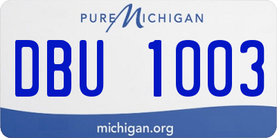 MI license plate DBU1003