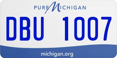 MI license plate DBU1007