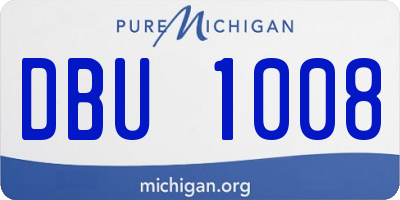 MI license plate DBU1008
