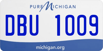 MI license plate DBU1009
