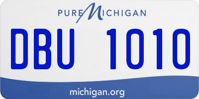 MI license plate DBU1010