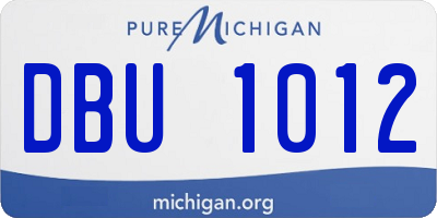 MI license plate DBU1012