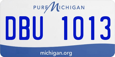 MI license plate DBU1013