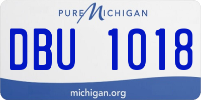 MI license plate DBU1018
