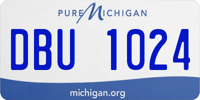 MI license plate DBU1024