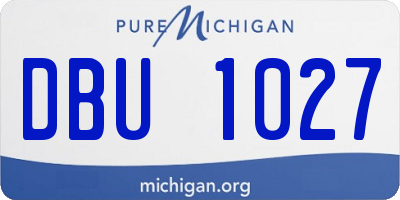 MI license plate DBU1027