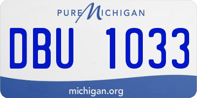 MI license plate DBU1033