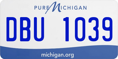 MI license plate DBU1039