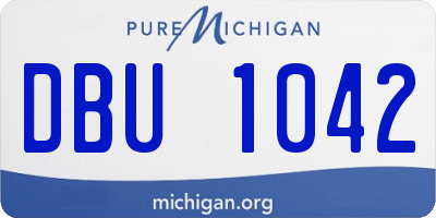 MI license plate DBU1042
