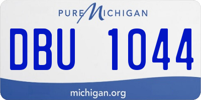 MI license plate DBU1044