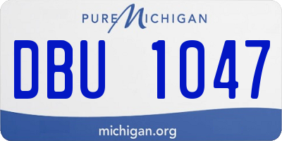 MI license plate DBU1047