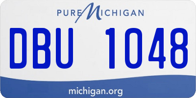 MI license plate DBU1048