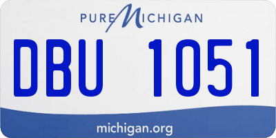 MI license plate DBU1051