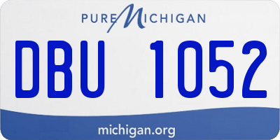 MI license plate DBU1052