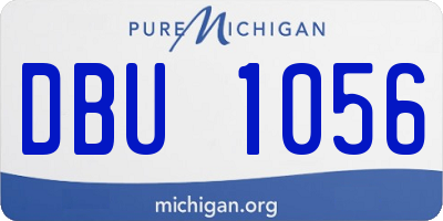 MI license plate DBU1056