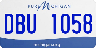 MI license plate DBU1058