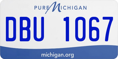 MI license plate DBU1067