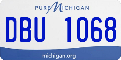 MI license plate DBU1068