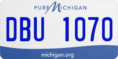 MI license plate DBU1070