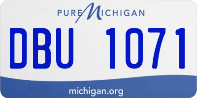 MI license plate DBU1071