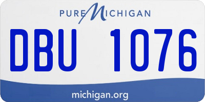 MI license plate DBU1076