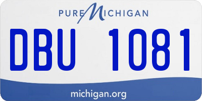 MI license plate DBU1081