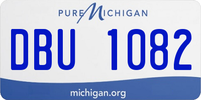 MI license plate DBU1082