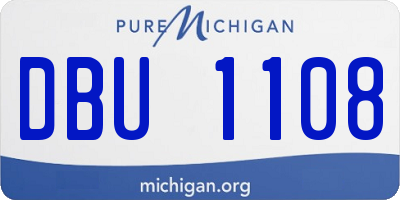 MI license plate DBU1108