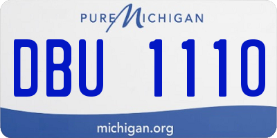 MI license plate DBU1110