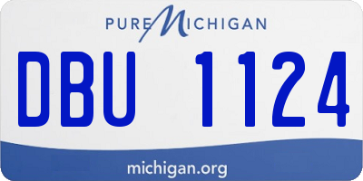 MI license plate DBU1124