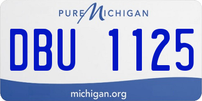 MI license plate DBU1125