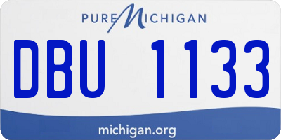 MI license plate DBU1133