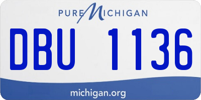 MI license plate DBU1136