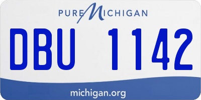 MI license plate DBU1142
