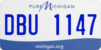 MI license plate DBU1147