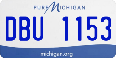 MI license plate DBU1153
