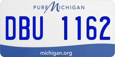 MI license plate DBU1162