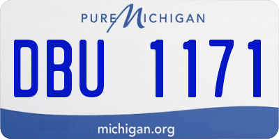 MI license plate DBU1171