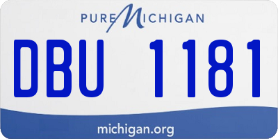 MI license plate DBU1181