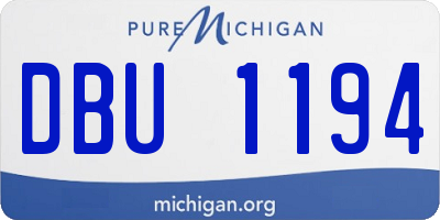 MI license plate DBU1194
