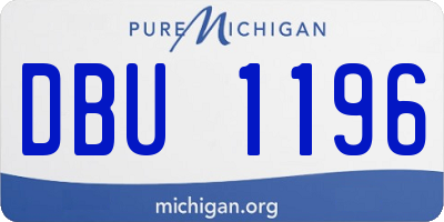 MI license plate DBU1196