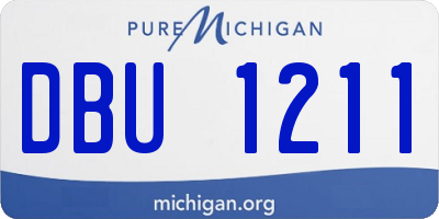 MI license plate DBU1211