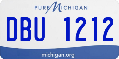 MI license plate DBU1212