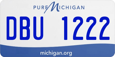 MI license plate DBU1222