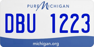 MI license plate DBU1223