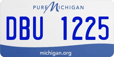 MI license plate DBU1225
