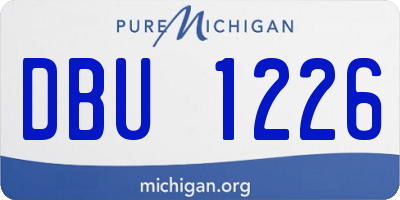 MI license plate DBU1226