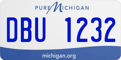 MI license plate DBU1232