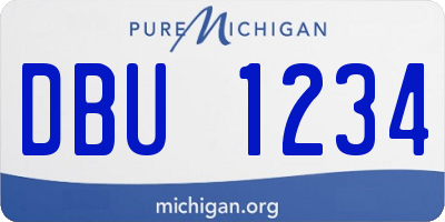 MI license plate DBU1234